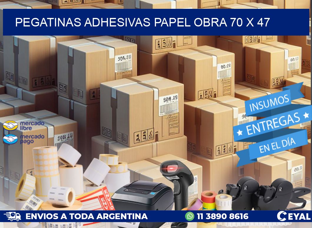 Pegatinas Adhesivas papel Obra 70 x 47
