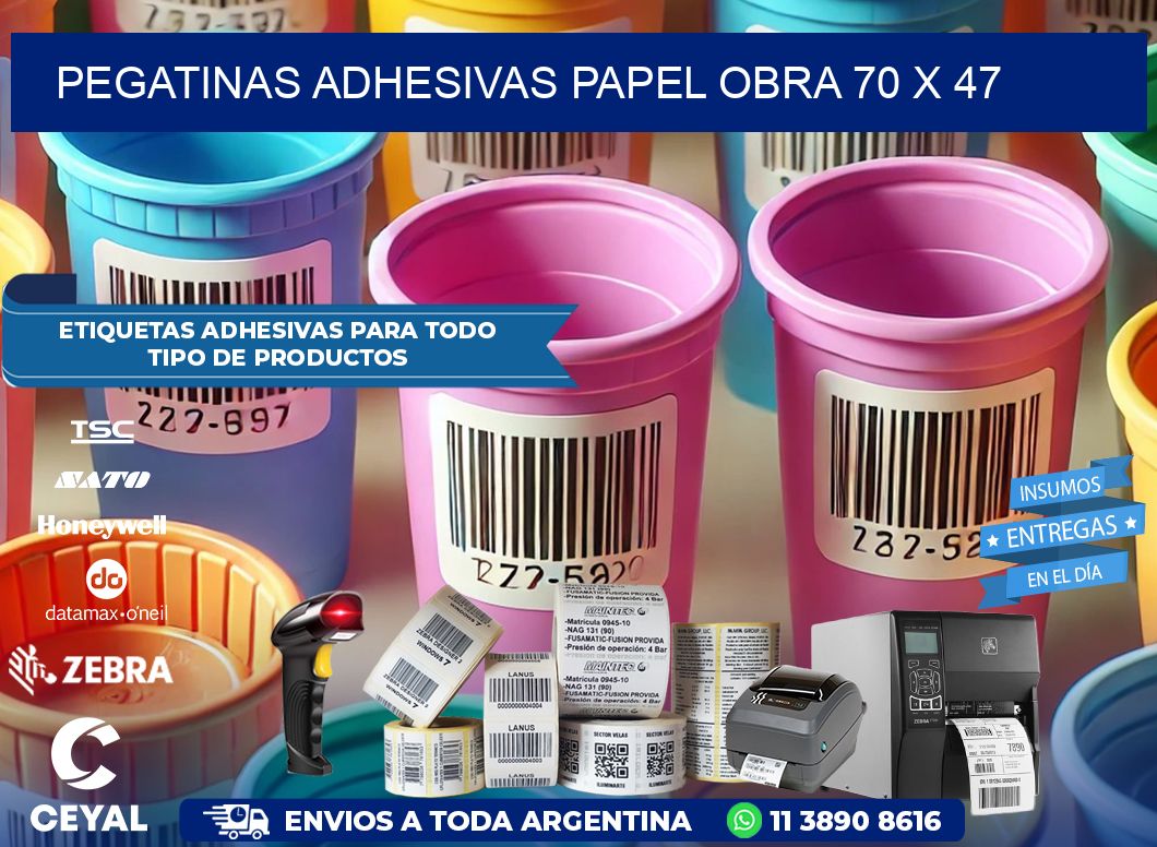 Pegatinas Adhesivas papel Obra 70 x 47