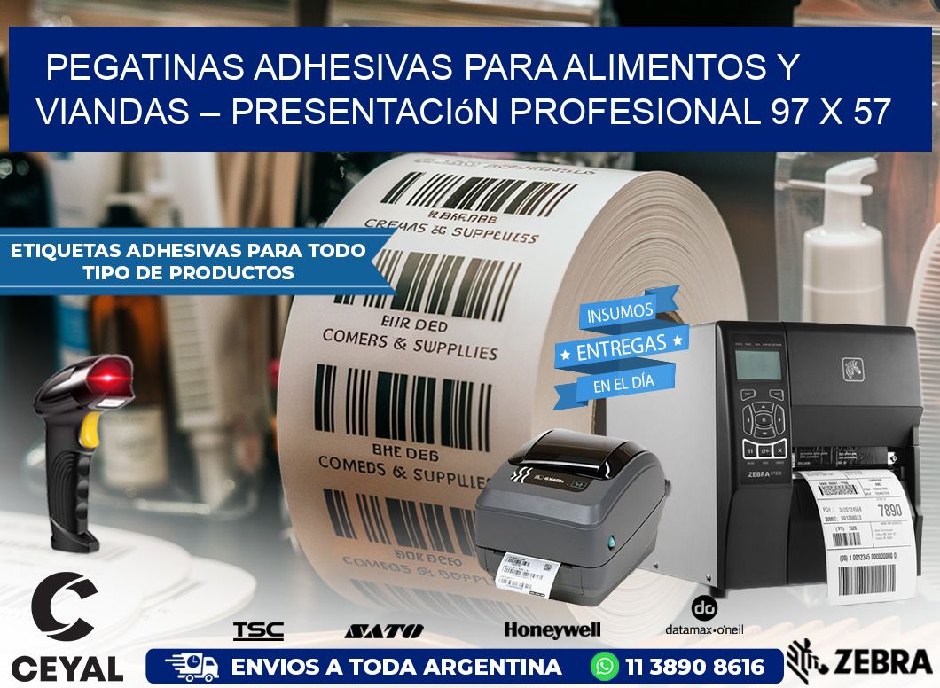 Pegatinas Adhesivas para Alimentos y Viandas – Presentación Profesional 97 x 57