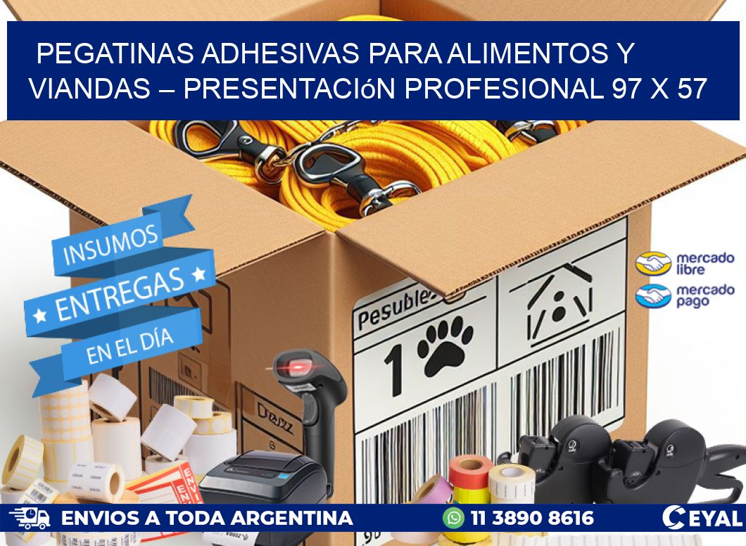 Pegatinas Adhesivas para Alimentos y Viandas – Presentación Profesional 97 x 57