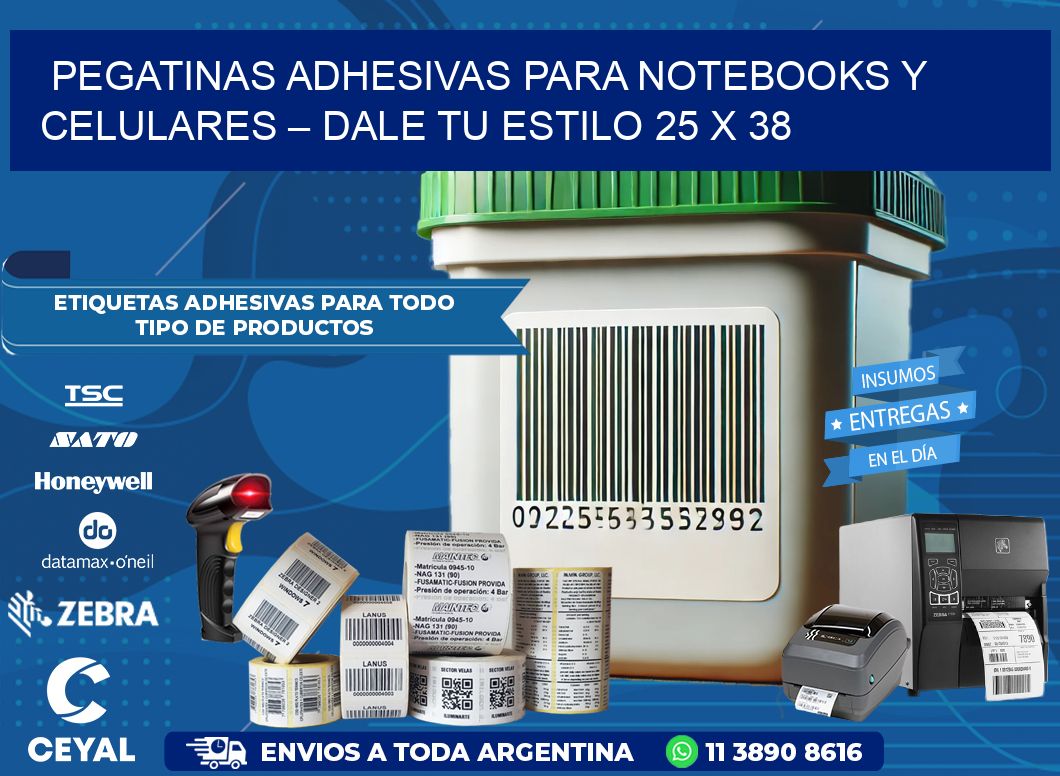 Pegatinas Adhesivas para Notebooks y Celulares – Dale Tu Estilo 25 x 38