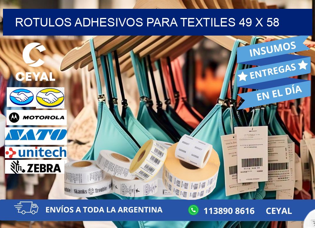 ROTULOS ADHESIVOS PARA TEXTILES 49 x 58