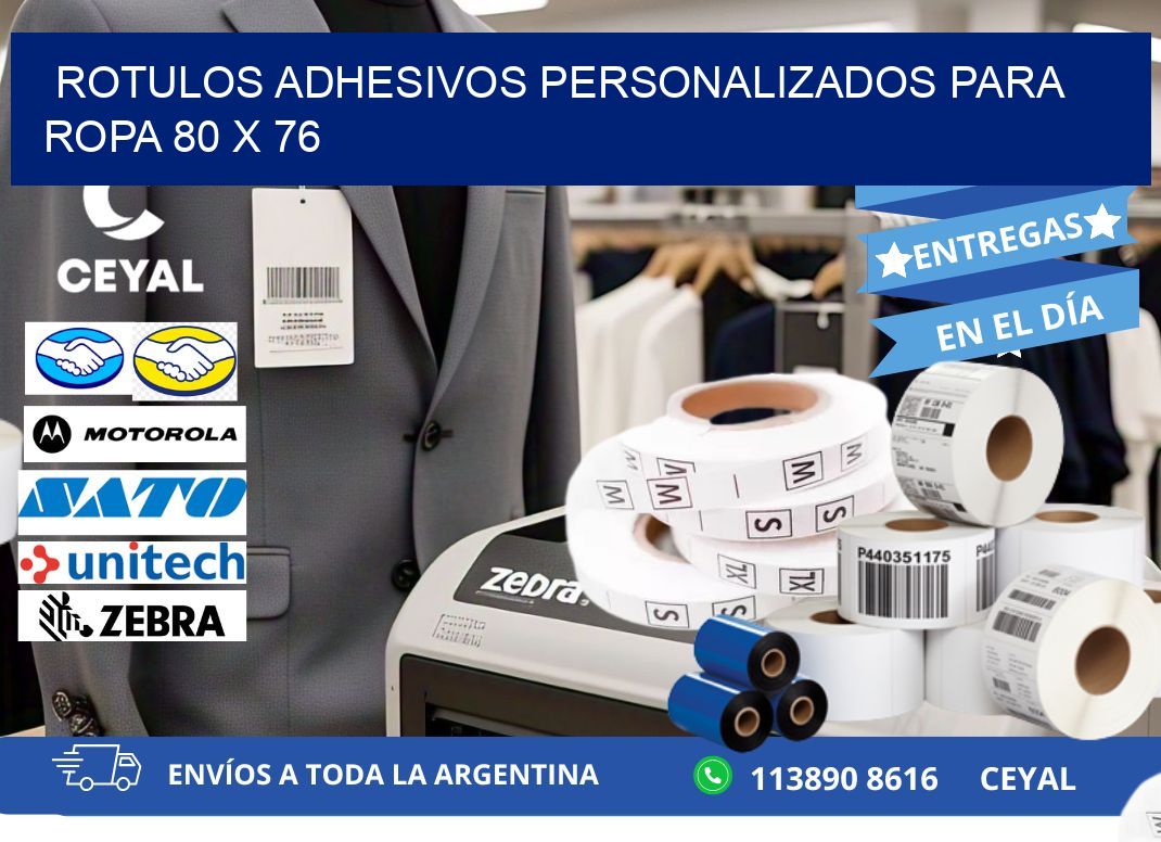 ROTULOS ADHESIVOS PERSONALIZADOS PARA ROPA 80 x 76