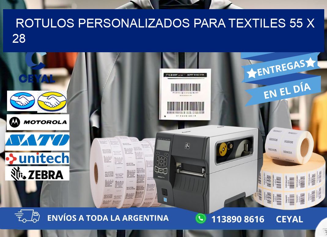 ROTULOS PERSONALIZADOS PARA TEXTILES 55 x 28