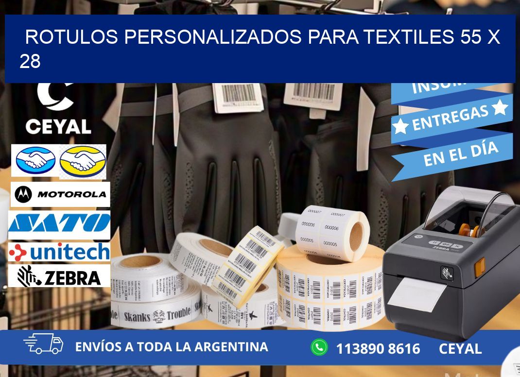 ROTULOS PERSONALIZADOS PARA TEXTILES 55 x 28