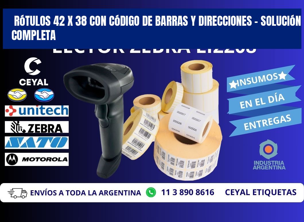 Rótulos 42 x 38 con Código de Barras y Direcciones – Solución Completa