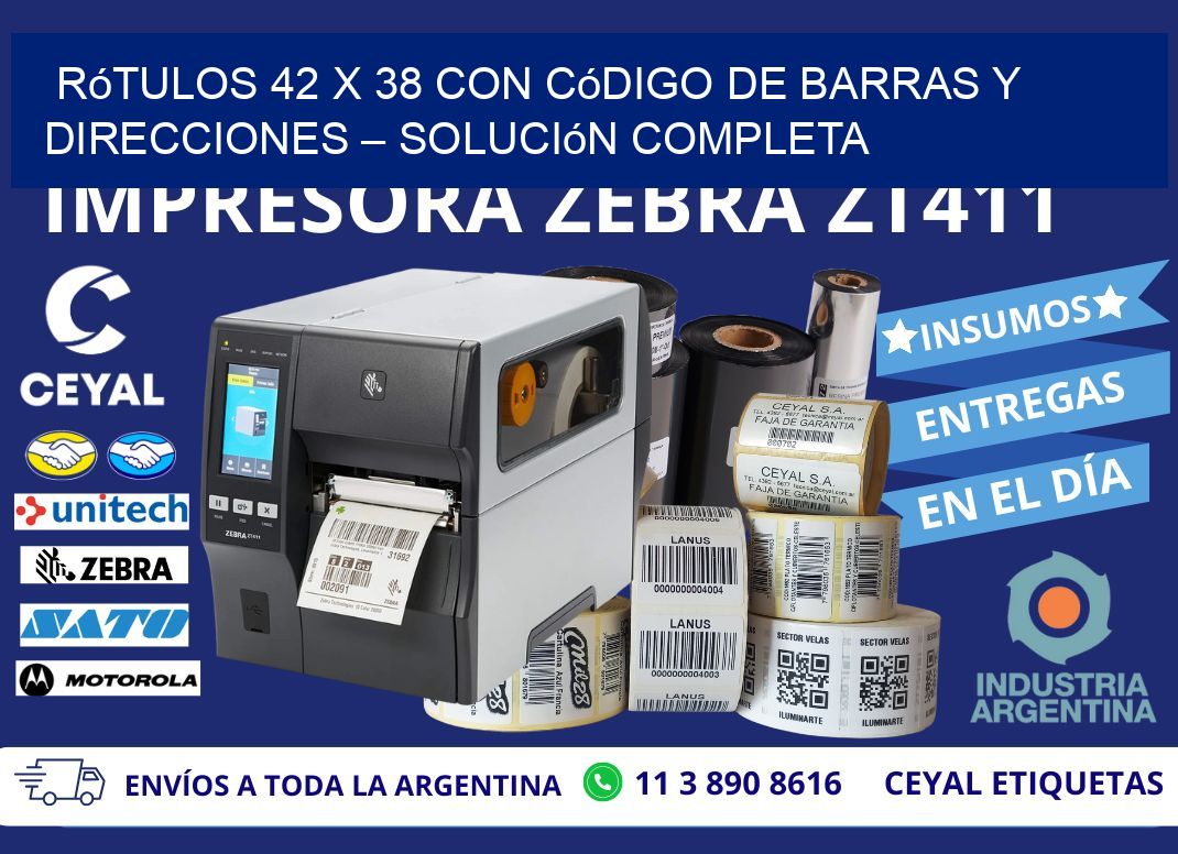 Rótulos 42 x 38 con Código de Barras y Direcciones – Solución Completa