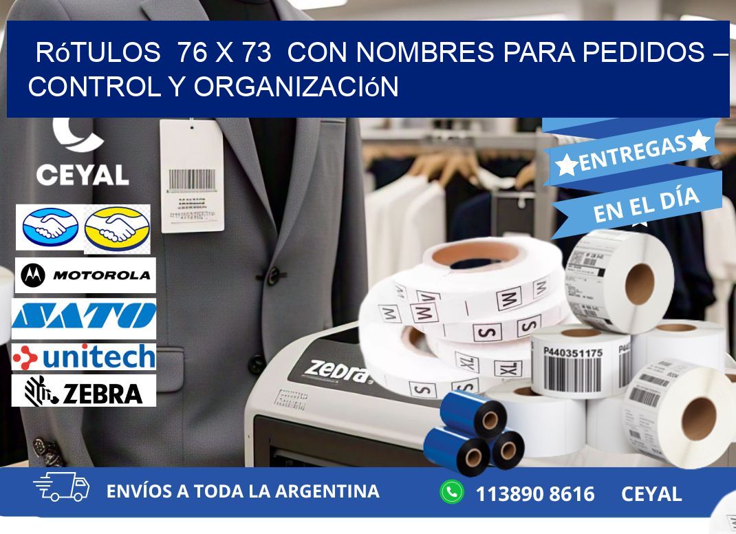 Rótulos 76 x 73 con Nombres para Pedidos – Control y Organización