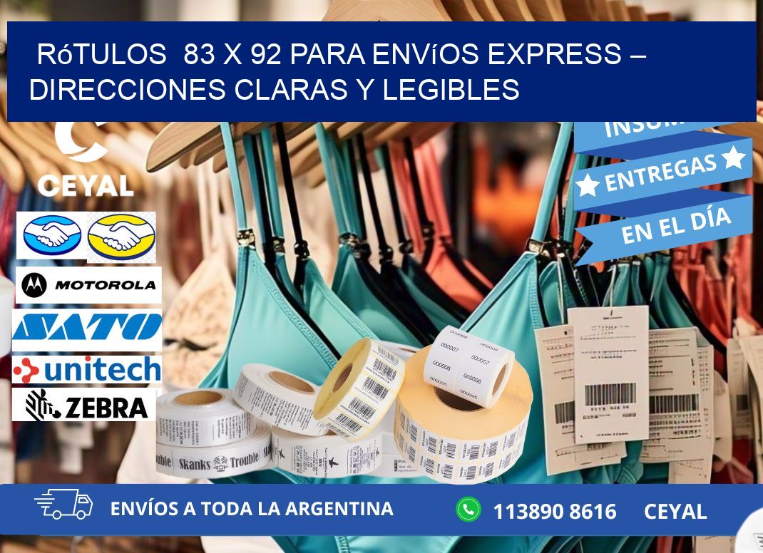 Rótulos  83 x 92 para Envíos Express – Direcciones Claras y Legibles