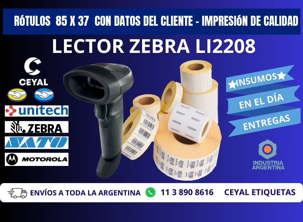 Rótulos 85 x 37 con Datos del Cliente – Impresión de Calidad