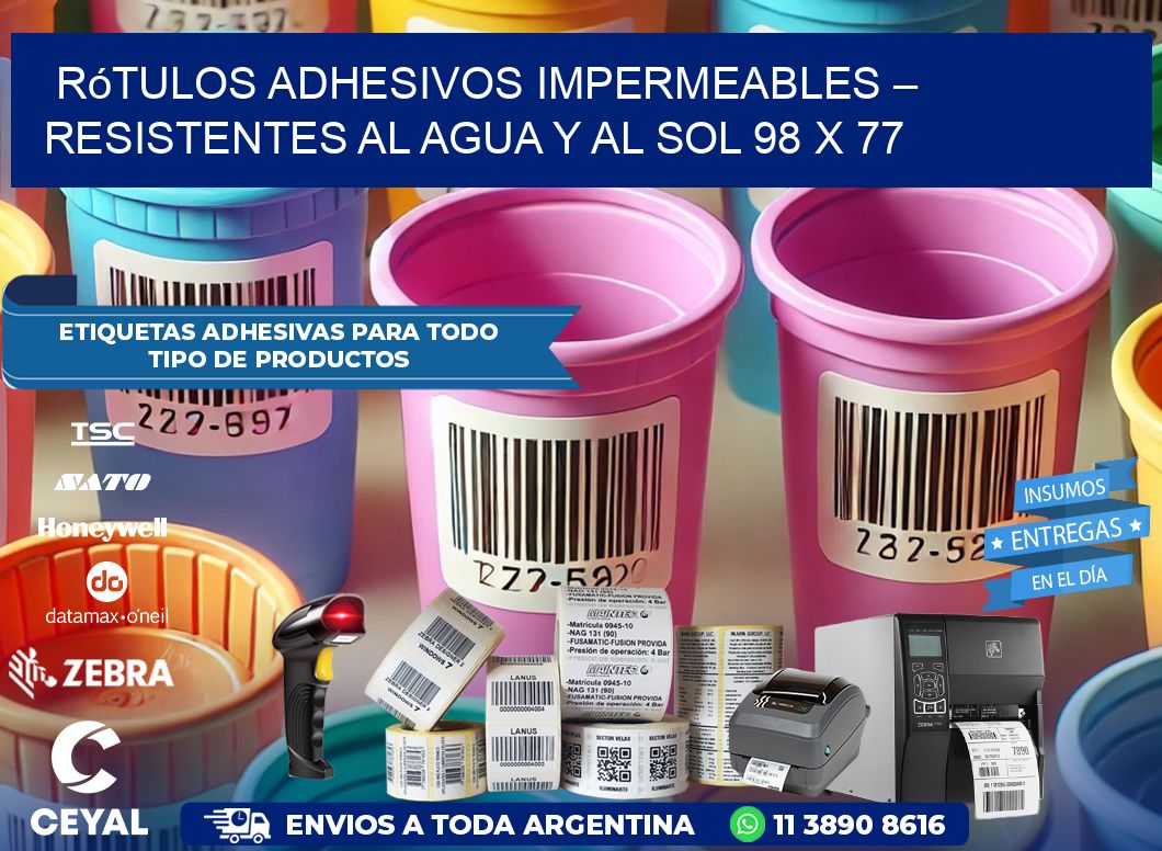 Rótulos Adhesivos Impermeables – Resistentes al Agua y al Sol 98 x 77