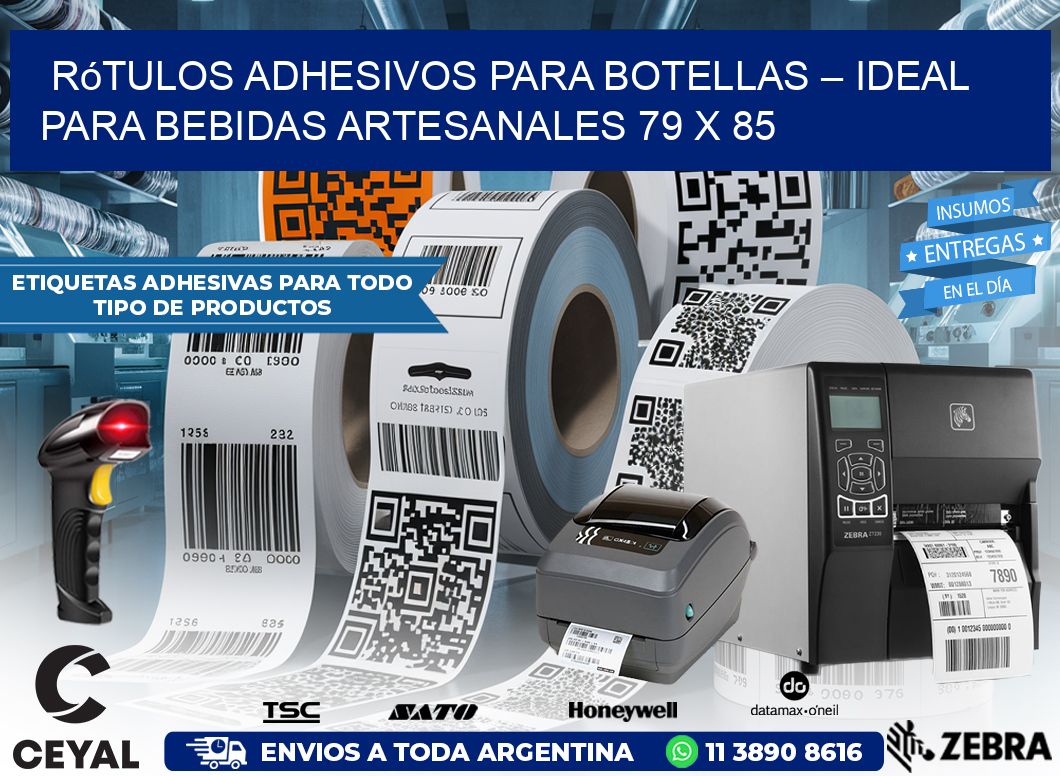 Rótulos Adhesivos para Botellas – Ideal para Bebidas Artesanales 79 x 85