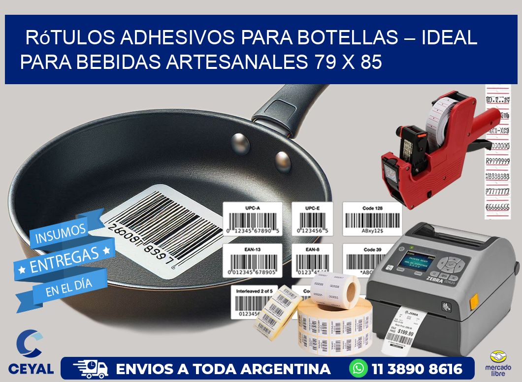 Rótulos Adhesivos para Botellas – Ideal para Bebidas Artesanales 79 x 85