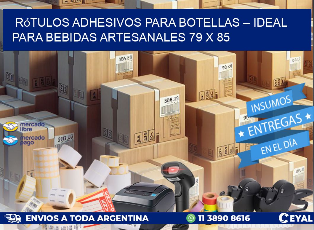 Rótulos Adhesivos para Botellas – Ideal para Bebidas Artesanales 79 x 85