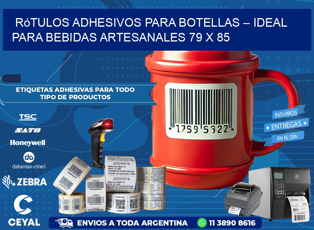 Rótulos Adhesivos para Botellas – Ideal para Bebidas Artesanales 79 x 85