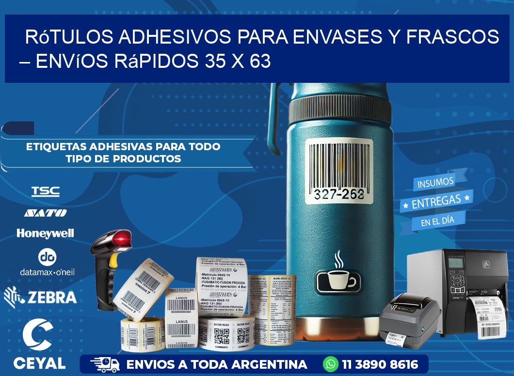 Rótulos Adhesivos para Envases y Frascos – Envíos Rápidos 35 x 63