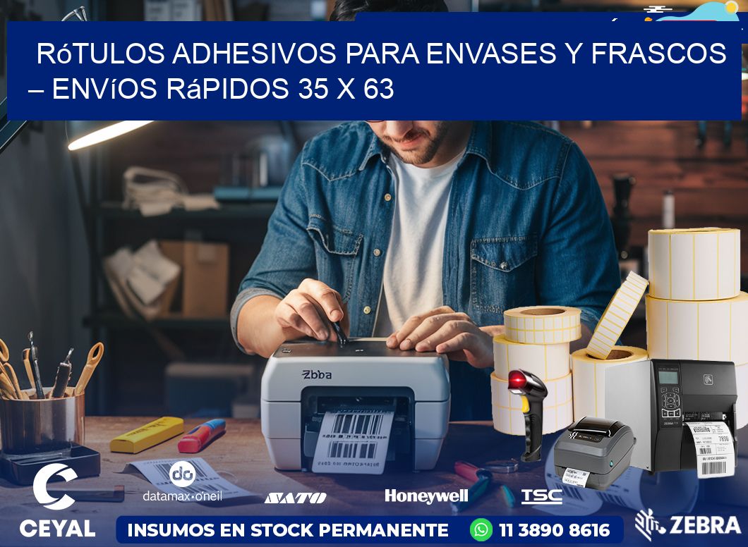 Rótulos Adhesivos para Envases y Frascos – Envíos Rápidos 35 x 63