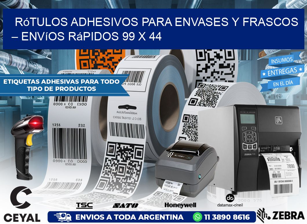 Rótulos Adhesivos para Envases y Frascos – Envíos Rápidos 99 x 44