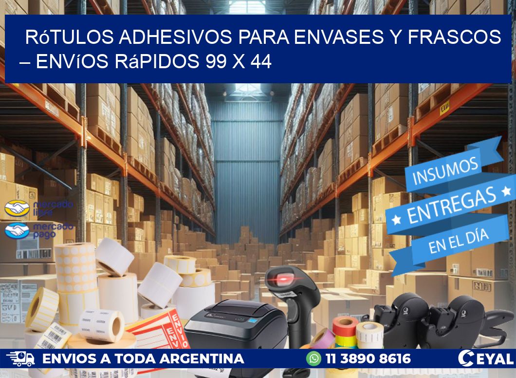 Rótulos Adhesivos para Envases y Frascos – Envíos Rápidos 99 x 44