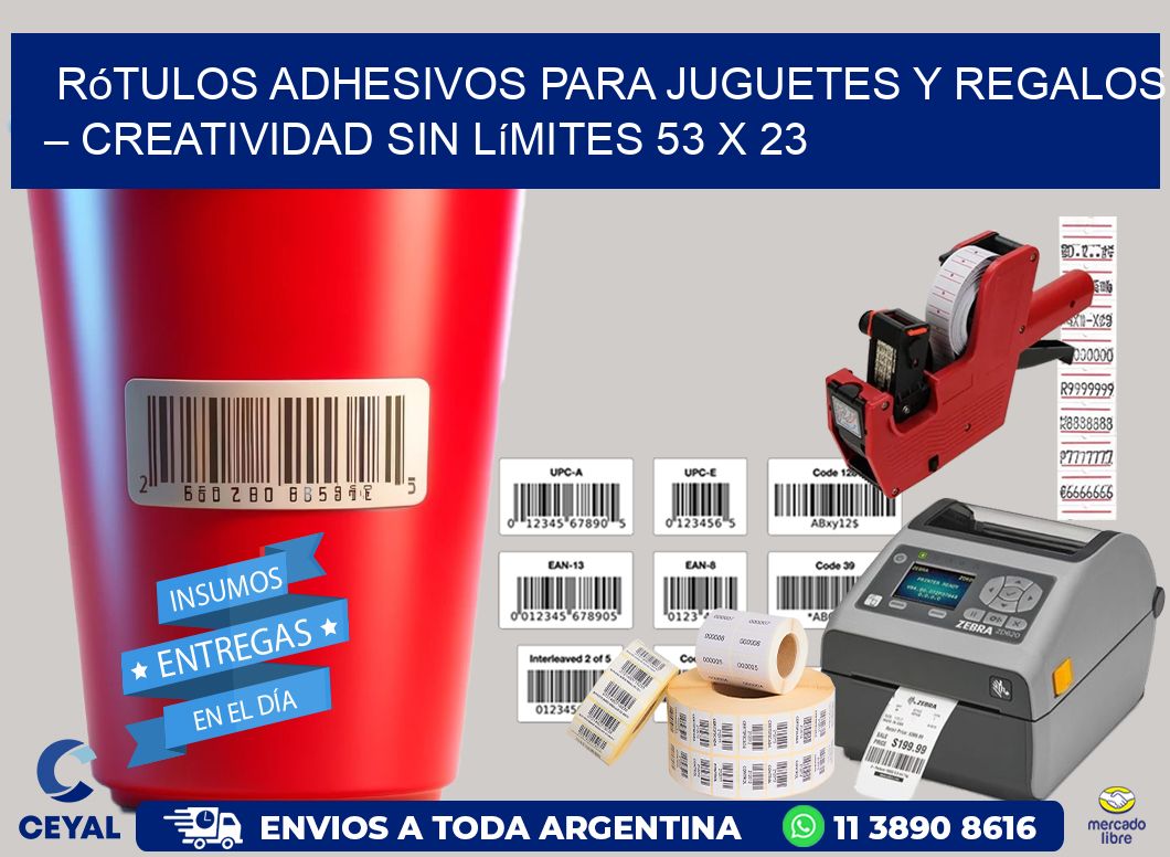 Rótulos Adhesivos para Juguetes y Regalos – Creatividad Sin Límites 53 x 23