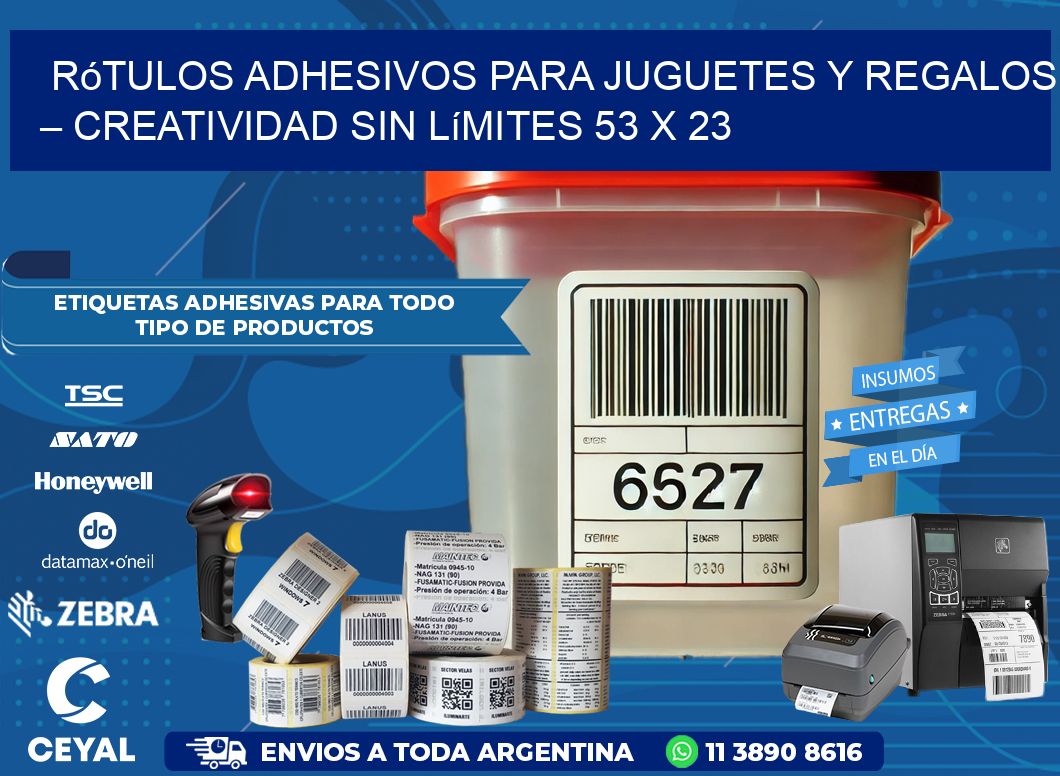 Rótulos Adhesivos para Juguetes y Regalos – Creatividad Sin Límites 53 x 23
