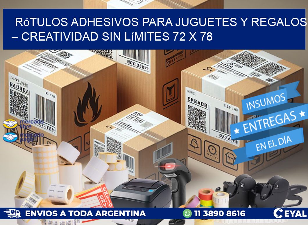 Rótulos Adhesivos para Juguetes y Regalos – Creatividad Sin Límites 72 x 78