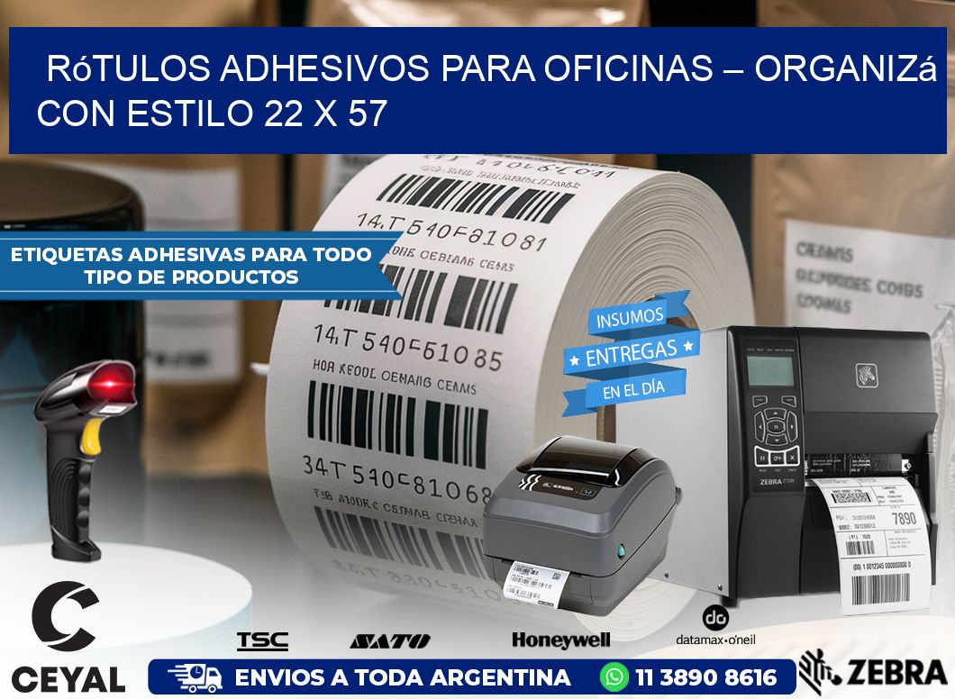 Rótulos Adhesivos para Oficinas – Organizá con Estilo 22 x 57