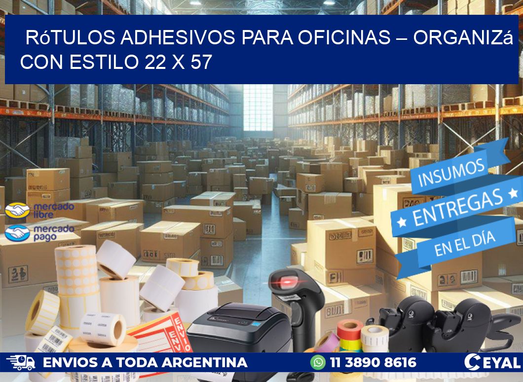 Rótulos Adhesivos para Oficinas – Organizá con Estilo 22 x 57