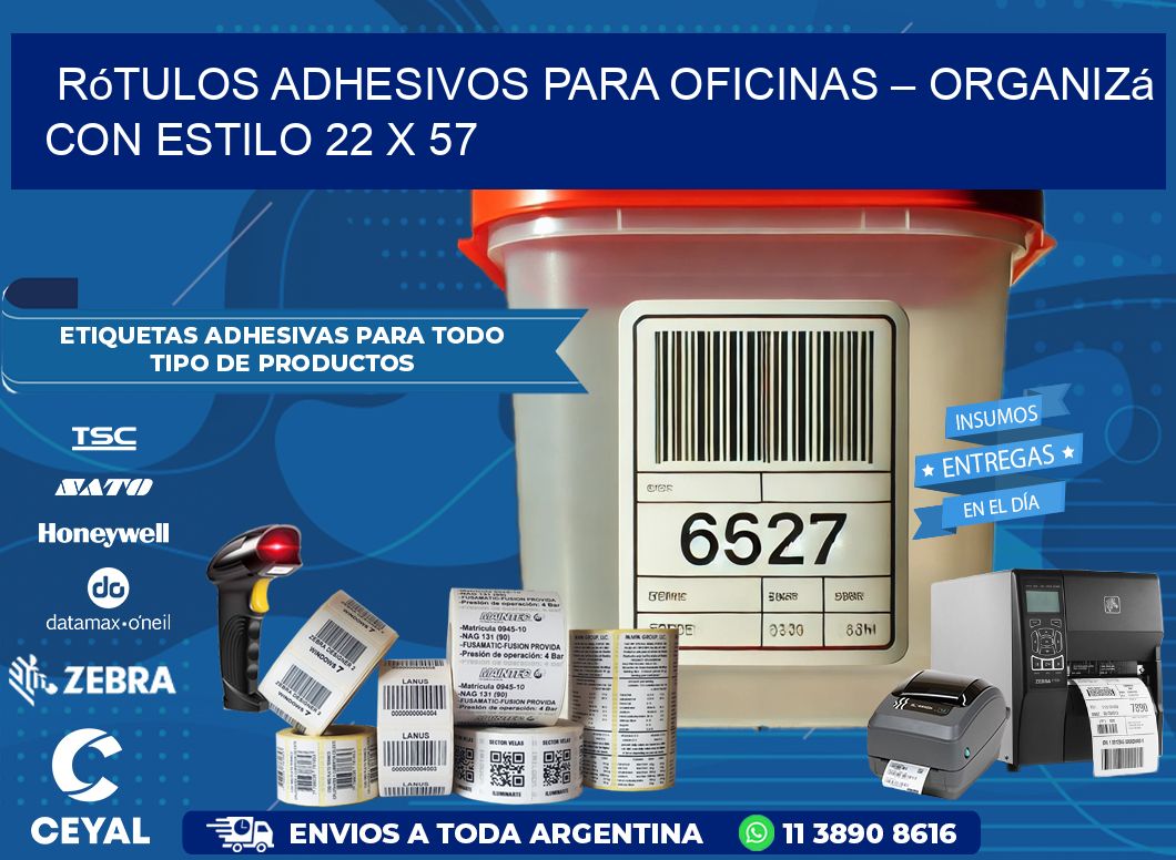Rótulos Adhesivos para Oficinas – Organizá con Estilo 22 x 57
