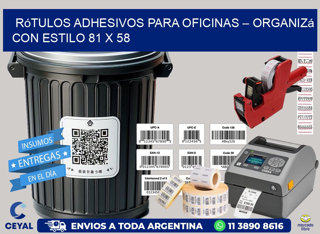 Rótulos Adhesivos para Oficinas – Organizá con Estilo 81 x 58