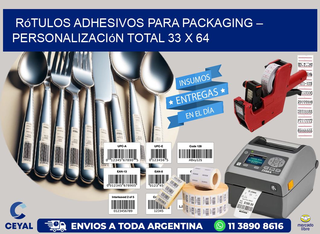 Rótulos Adhesivos para Packaging – Personalización Total 33 x 64
