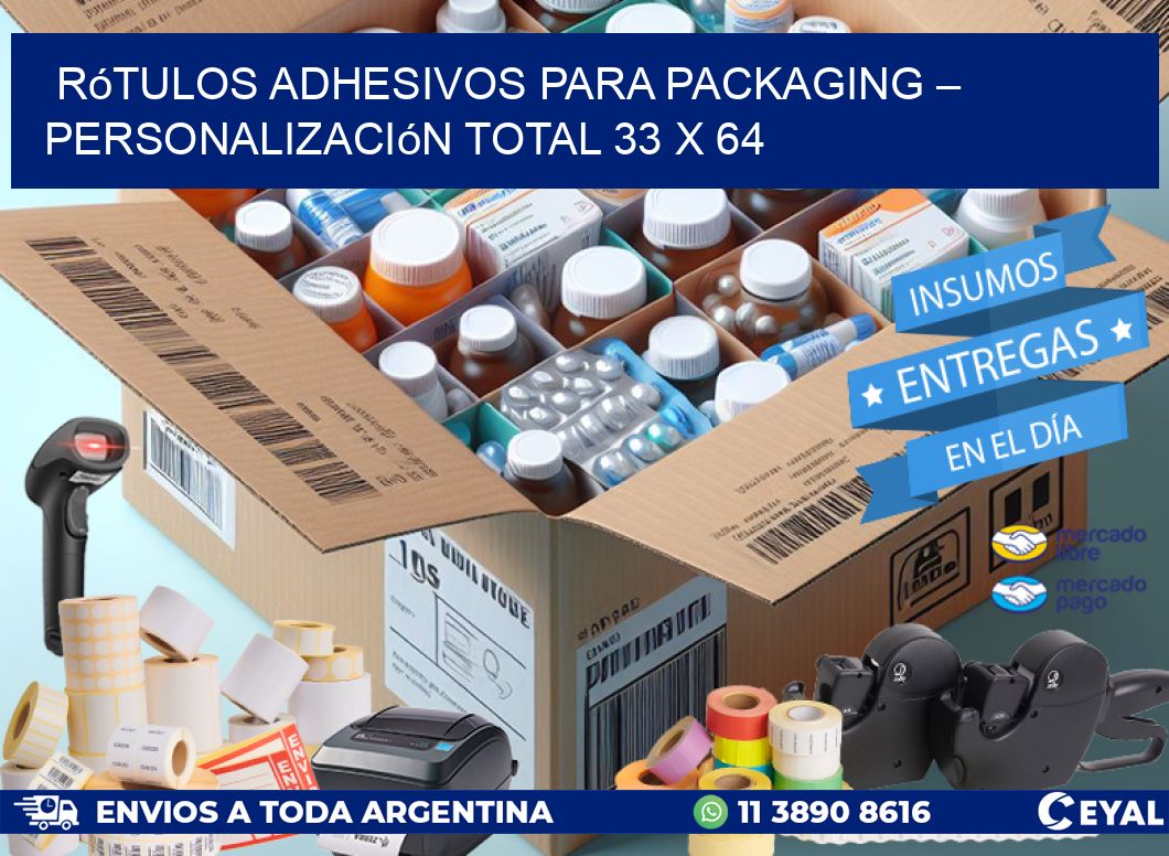 Rótulos Adhesivos para Packaging – Personalización Total 33 x 64