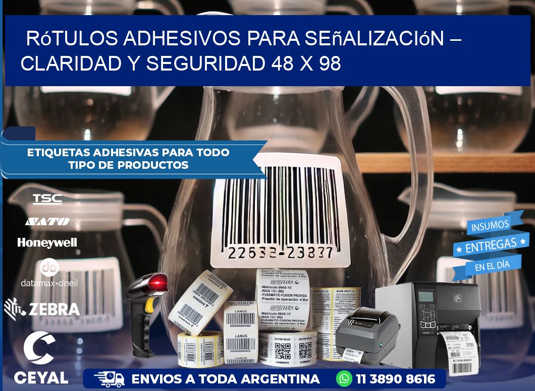 Rótulos Adhesivos para Señalización – Claridad y Seguridad 48 x 98