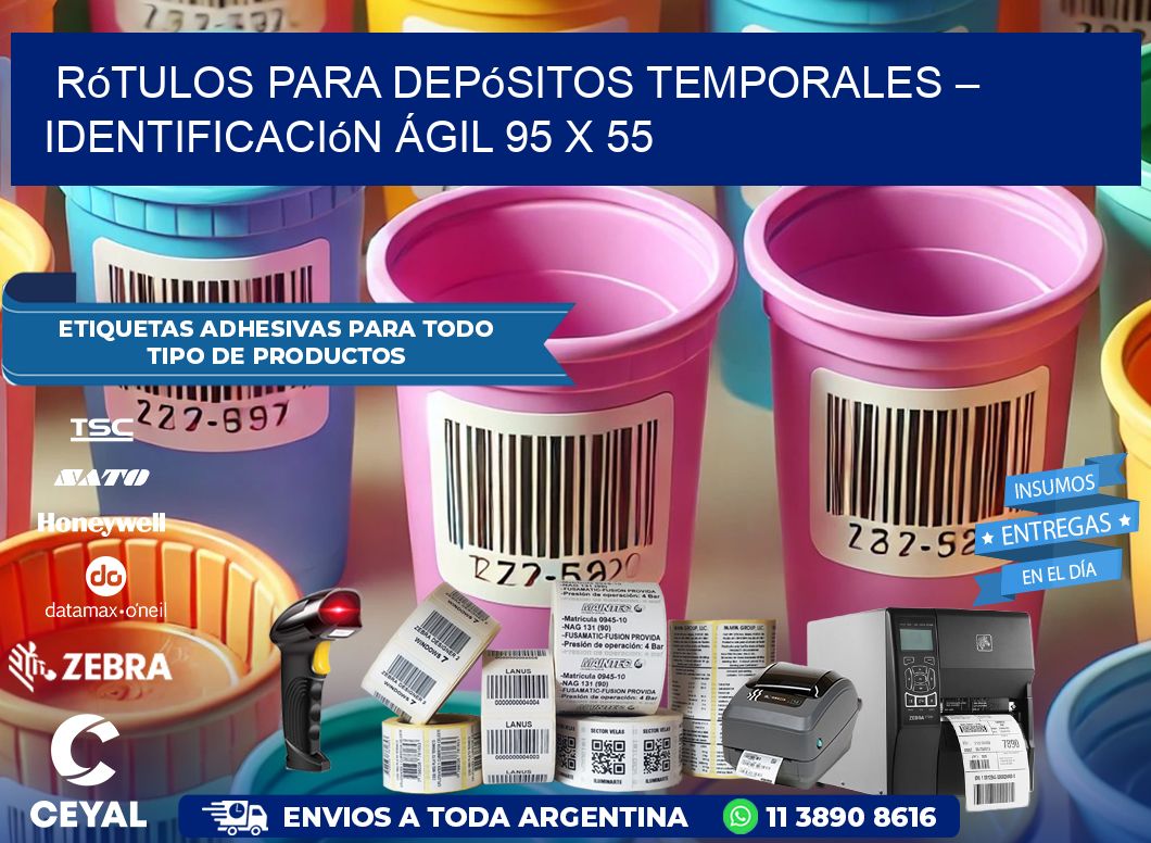 Rótulos para Depósitos Temporales – Identificación Ágil 95 x 55