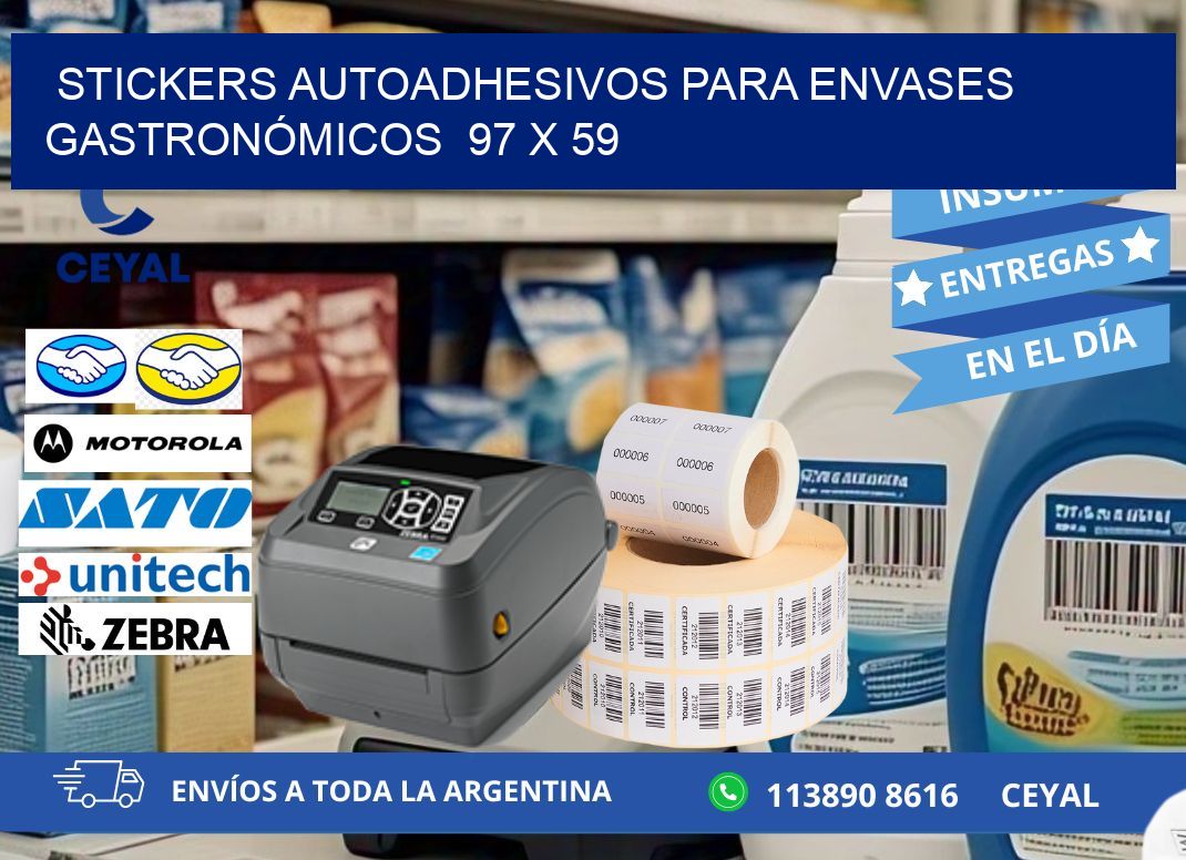 STICKERS AUTOADHESIVOS PARA ENVASES GASTRONÓMICOS  97 x 59