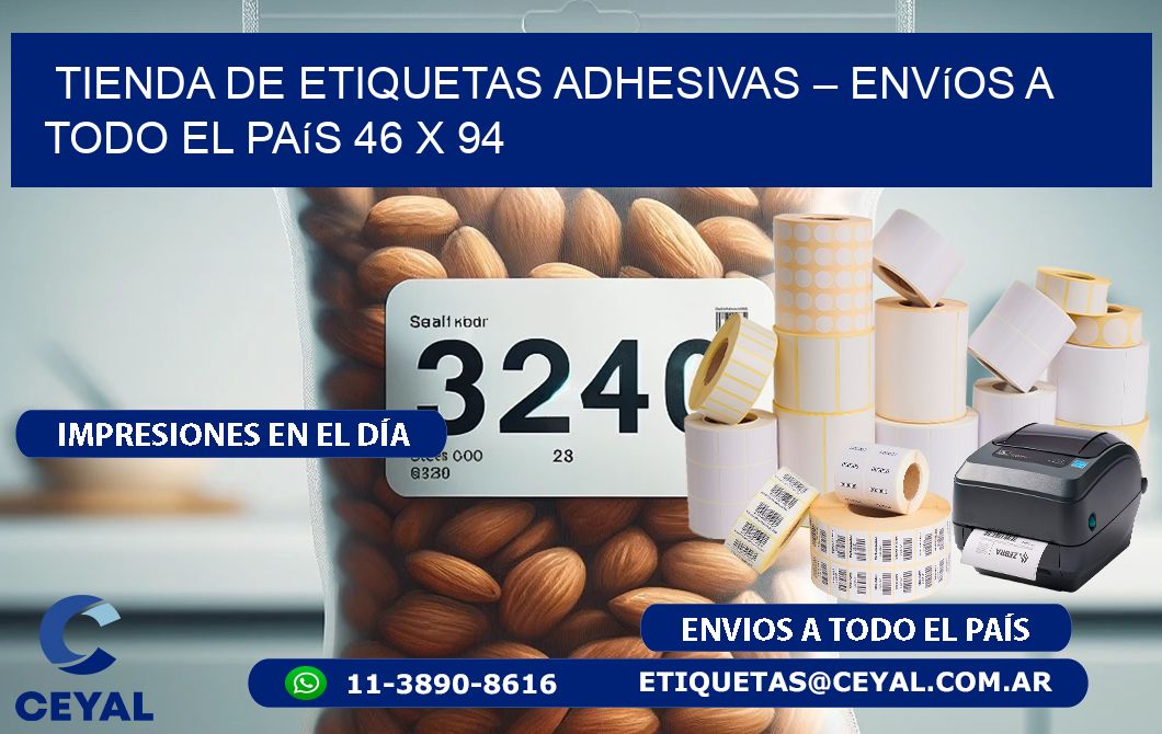 Tienda de Etiquetas Adhesivas – Envíos a Todo el País 46 x 94