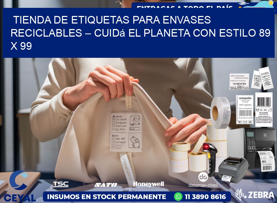 Tienda de Etiquetas para Envases Reciclables – Cuidá el Planeta con Estilo 89 x 99