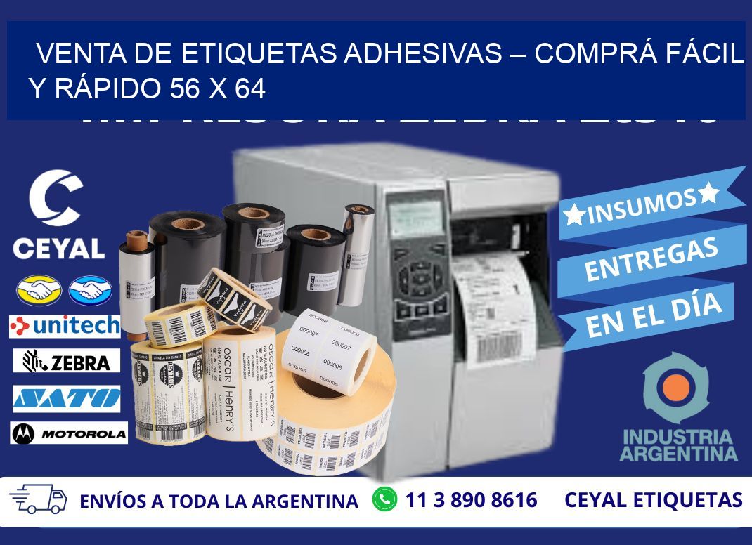 VENTA DE ETIQUETAS ADHESIVAS – COMPRÁ FÁCIL Y RÁPIDO 56 x 64