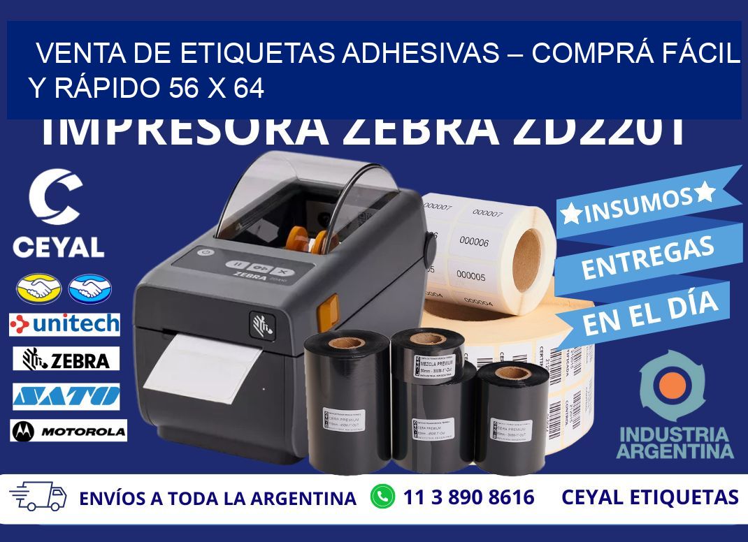 VENTA DE ETIQUETAS ADHESIVAS – COMPRÁ FÁCIL Y RÁPIDO 56 x 64