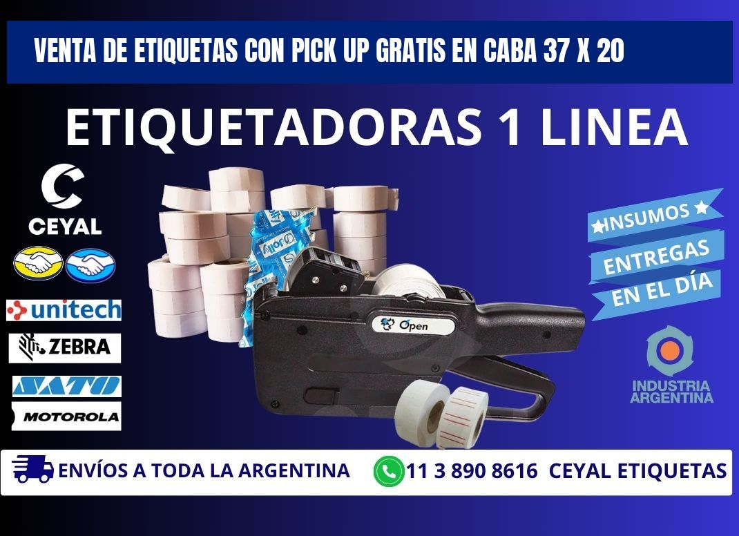 VENTA DE ETIQUETAS CON PICK UP GRATIS EN CABA 37 x 20