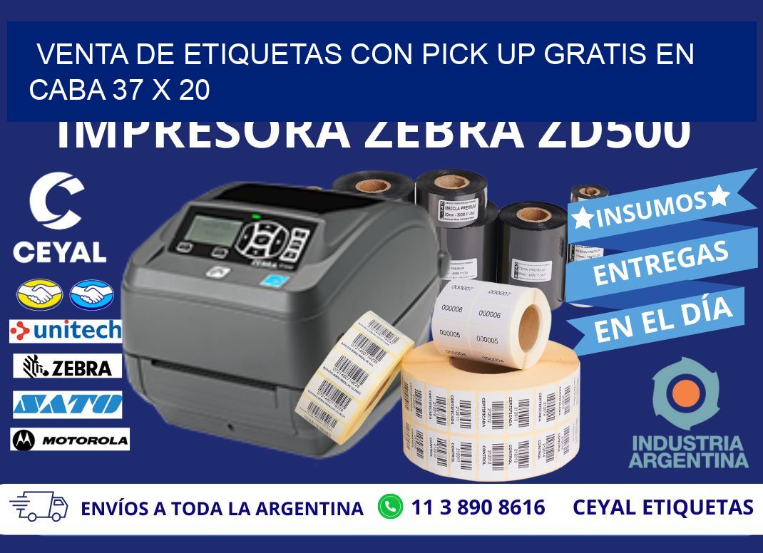VENTA DE ETIQUETAS CON PICK UP GRATIS EN CABA 37 x 20