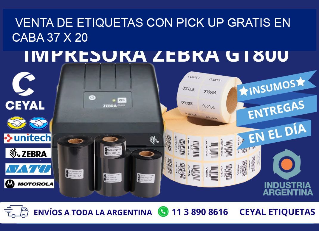 VENTA DE ETIQUETAS CON PICK UP GRATIS EN CABA 37 x 20