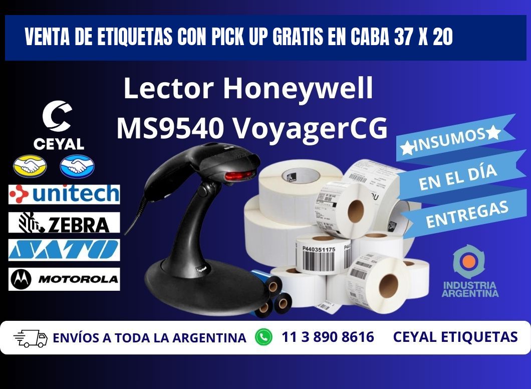 VENTA DE ETIQUETAS CON PICK UP GRATIS EN CABA 37 x 20