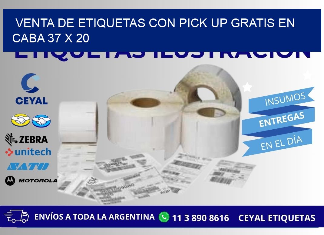 VENTA DE ETIQUETAS CON PICK UP GRATIS EN CABA 37 x 20