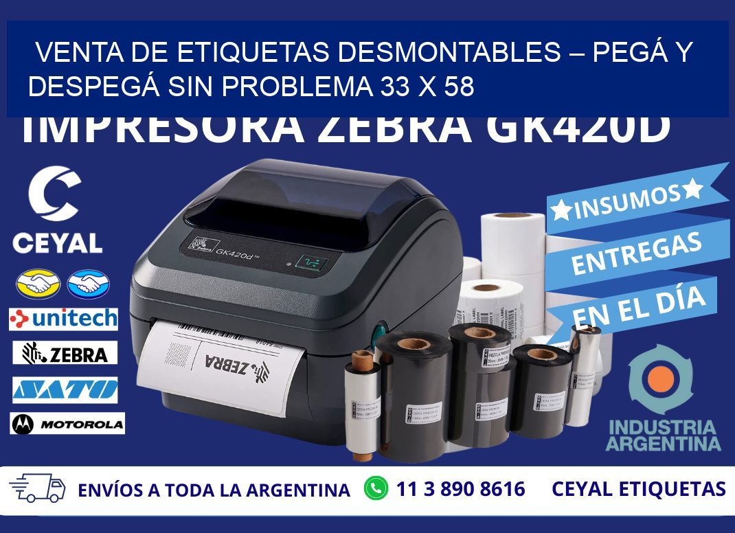 VENTA DE ETIQUETAS DESMONTABLES – PEGÁ Y DESPEGÁ SIN PROBLEMA 33 x 58