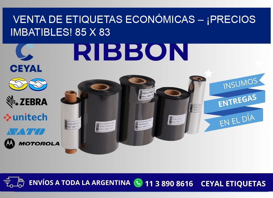 VENTA DE ETIQUETAS ECONÓMICAS – ¡PRECIOS IMBATIBLES! 85 x 83