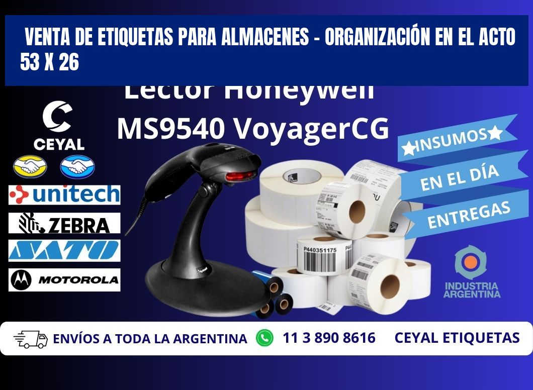 VENTA DE ETIQUETAS PARA ALMACENES – ORGANIZACIÓN EN EL ACTO 53 x 26