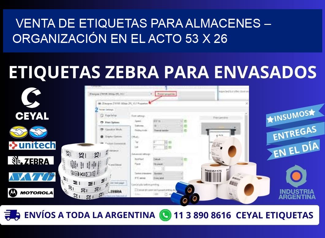 VENTA DE ETIQUETAS PARA ALMACENES – ORGANIZACIÓN EN EL ACTO 53 x 26