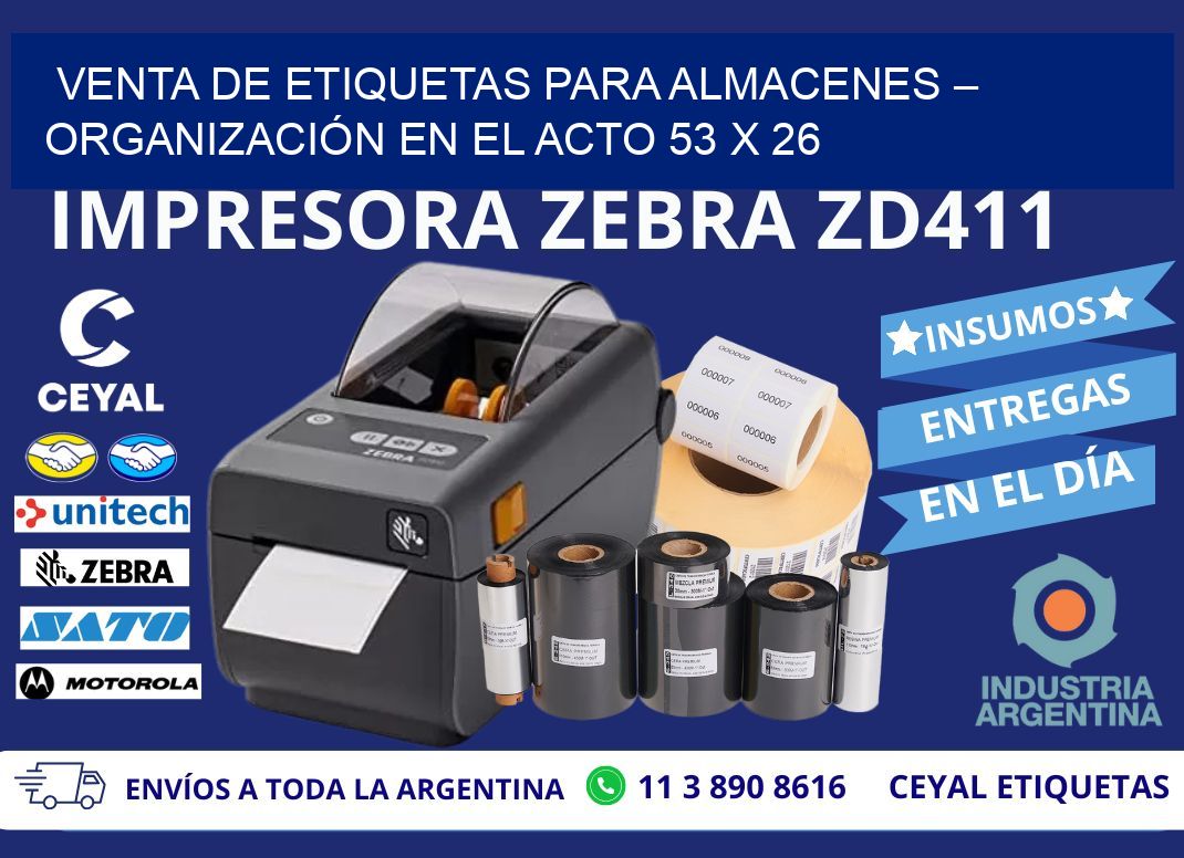 VENTA DE ETIQUETAS PARA ALMACENES – ORGANIZACIÓN EN EL ACTO 53 x 26