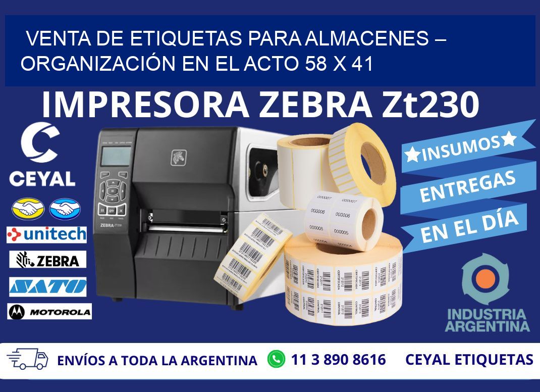 VENTA DE ETIQUETAS PARA ALMACENES – ORGANIZACIÓN EN EL ACTO 58 x 41